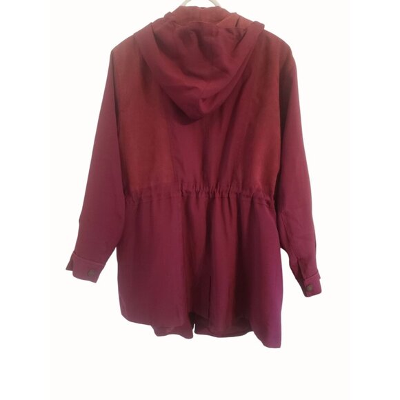 Coldwater Creek Women's Lightweight Hooded Jacket Maroon Size PXL - Picture 5 of 7